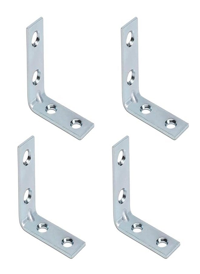 bvslf 24 Pack of 40 mm x 40 mm Zinc Plated L Shape Bracket for Shelf Support Corner Brace, 90 Degree Right Angle Metal Shelf Support Bracket for Wood Frame Furniture Shelve Chair, Set of 24 - Image 1